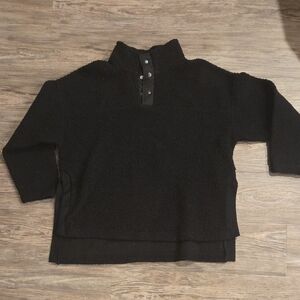 Old Navy Black Turtleneck Sweater with Button Accents
